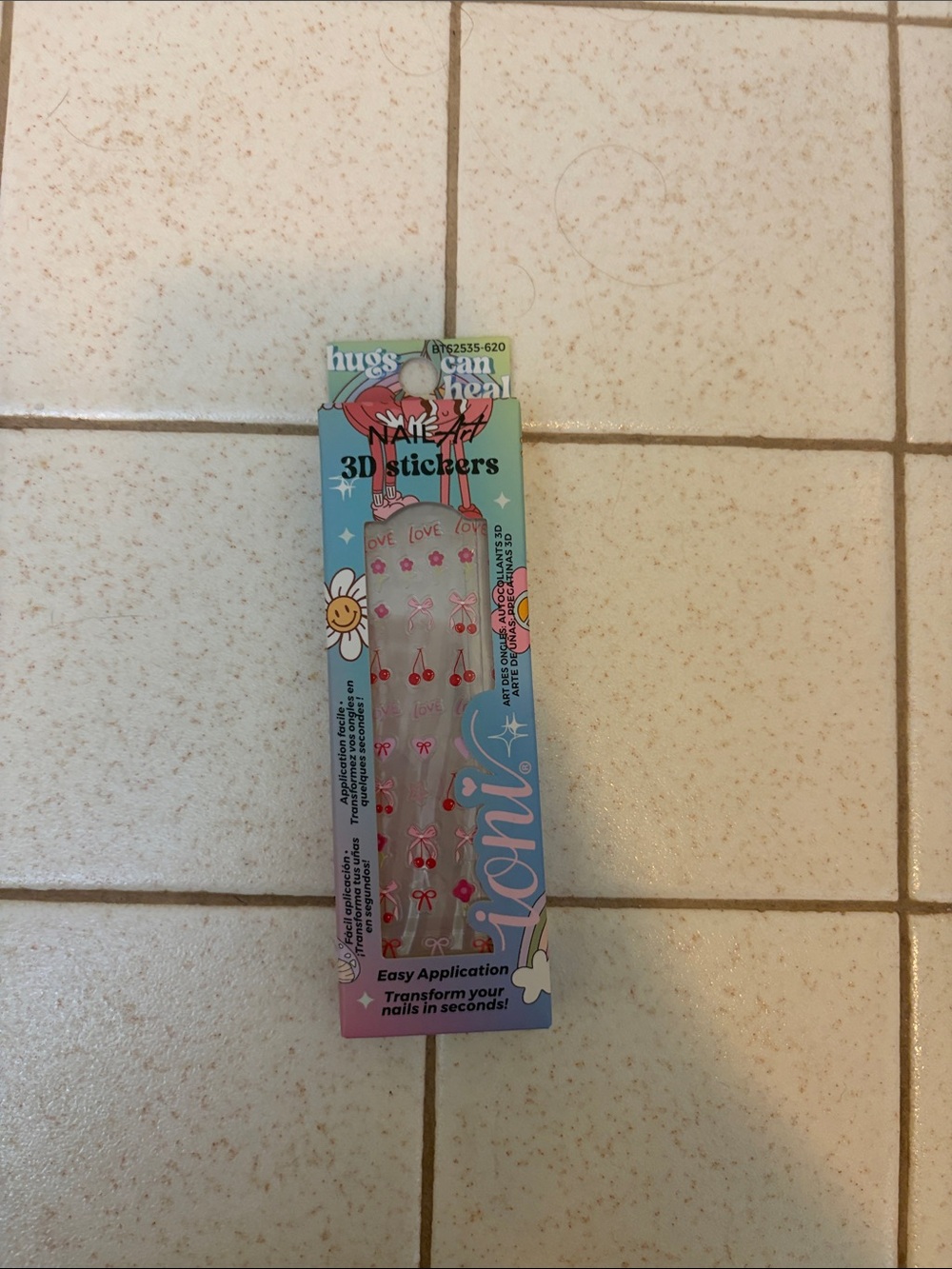 NWT Nail 3D Stickers - Pink Red Cherry & Bow Accents